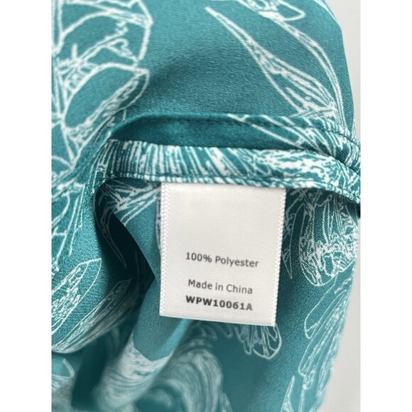 41 Hawthorn Green Tropical Short Sleeve Blouse Resort Short Sleeve Sz 2X - Picture 3 of 4